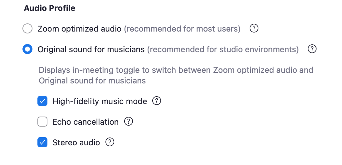 Stereo Audio for Zoom